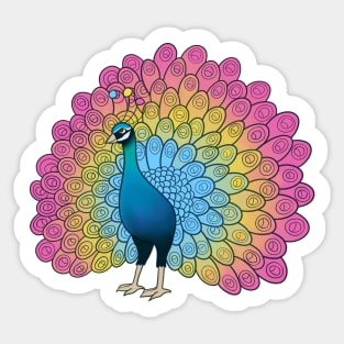 Pansexual Pride Peacock Sticker